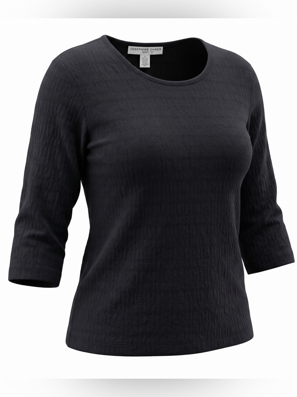 Josephine Chaus Black Textured Scoop Neck Knit Top Size Medium